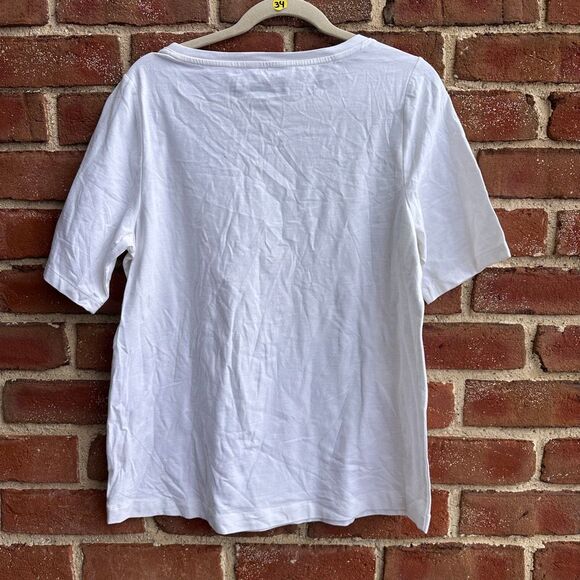 SOFT SURROUNDINGS SoftEssential Pima Short Sleeve Tee White L NEW - Picture 6 of 8